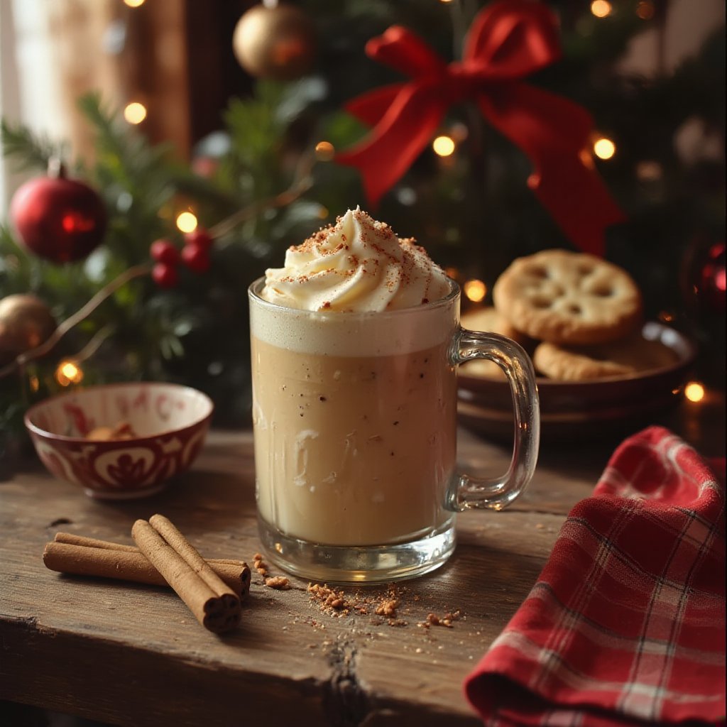 Spiced Eggnog Mocktail